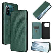 Load image into Gallery viewer, Carbon Fiber Texture Magnetic Horizontal Flip TPU + PC + PU Leather Case with Card Slot, For Xiaomi Mi 11 Ultra, For Xiaomi Mi 11 Pro, For Xiaomi Mi 11 Lite, For Realme C21, For Oppo Find X3 / X3 Pro