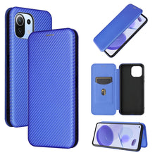 Load image into Gallery viewer, Carbon Fiber Texture Magnetic Horizontal Flip TPU + PC + PU Leather Case with Card Slot, For Xiaomi Mi 11 Ultra, For Xiaomi Mi 11 Pro, For Xiaomi Mi 11 Lite, For Realme C21, For Oppo Find X3 / X3 Pro