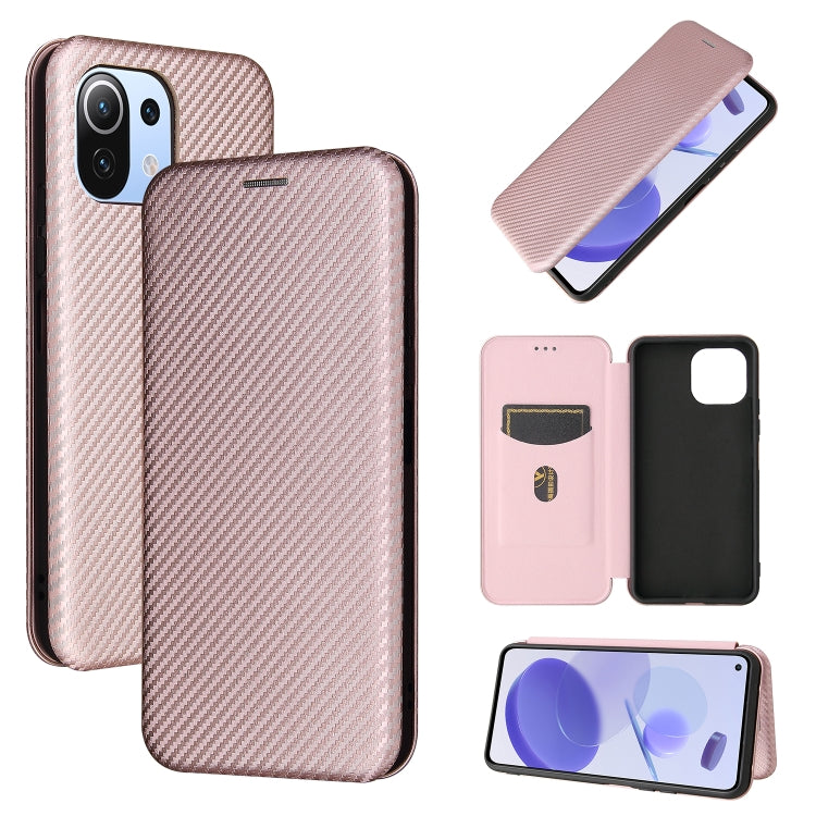 Carbon Fiber Texture Magnetic Horizontal Flip TPU + PC + PU Leather Case with Card Slot, For Xiaomi Mi 11 Ultra, For Xiaomi Mi 11 Pro, For Xiaomi Mi 11 Lite, For Realme C21, For Oppo Find X3 / X3 Pro