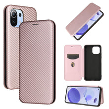 Load image into Gallery viewer, Carbon Fiber Texture Magnetic Horizontal Flip TPU + PC + PU Leather Case with Card Slot, For Xiaomi Mi 11 Ultra, For Xiaomi Mi 11 Pro, For Xiaomi Mi 11 Lite, For Realme C21, For Oppo Find X3 / X3 Pro