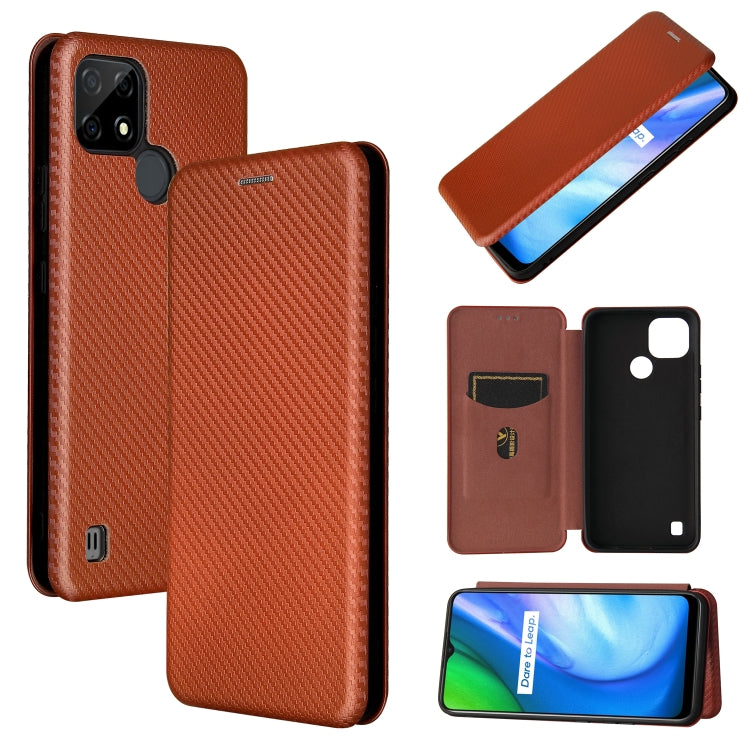 Carbon Fiber Texture Magnetic Horizontal Flip TPU + PC + PU Leather Case with Card Slot, For Xiaomi Mi 11 Ultra, For Xiaomi Mi 11 Pro, For Xiaomi Mi 11 Lite, For Realme C21, For Oppo Find X3 / X3 Pro