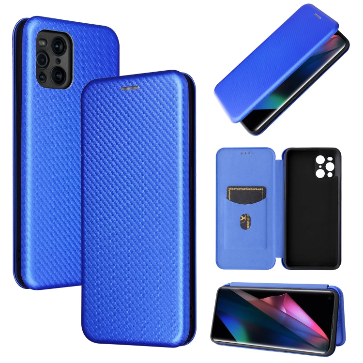 Carbon Fiber Texture Magnetic Horizontal Flip TPU + PC + PU Leather Case with Card Slot, For Xiaomi Mi 11 Ultra, For Xiaomi Mi 11 Pro, For Xiaomi Mi 11 Lite, For Realme C21, For Oppo Find X3 / X3 Pro