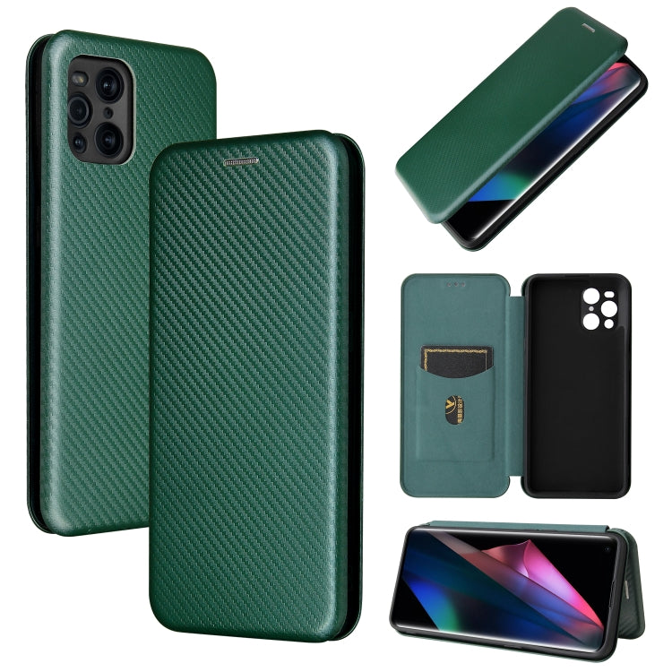 Carbon Fiber Texture Magnetic Horizontal Flip TPU + PC + PU Leather Case with Card Slot, For Xiaomi Mi 11 Ultra, For Xiaomi Mi 11 Pro, For Xiaomi Mi 11 Lite, For Realme C21, For Oppo Find X3 / X3 Pro