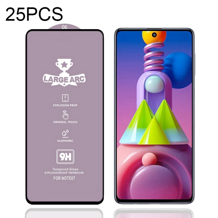 25 PCS 9H HD Large Arc High Alumina Full Screen Tempered Glass Film, For Samsung Galaxy M11 (25 PCS), For Samsung Galaxy M21 / M21 2021 (25 PCS), For Samsung Galaxy M31 (25 PCS), For Samsung Galaxy M31s (25 PCS), For Samsung Galaxy M51 (25 PCS)        ...
