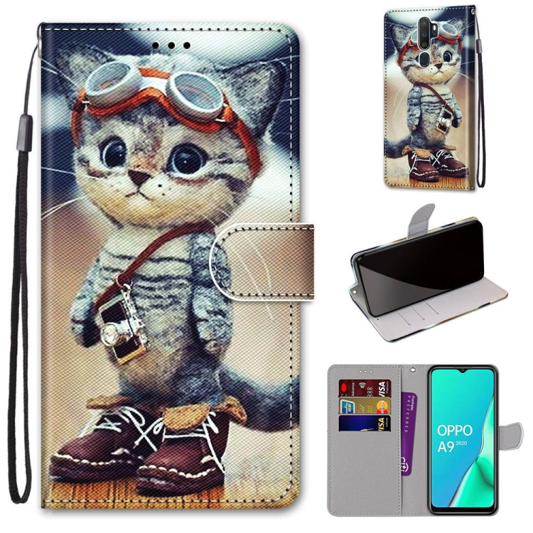 Coloured Drawing Cross Texture Horizontal Flip PU Leather Case with Holder & Card Slots & Wallet & Lanyard, For OPPO A9 (2020) / A5 (2020) / A11X / A11, For OPPO A15 / A15s
