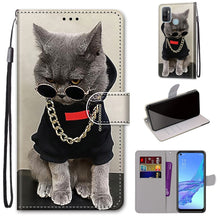 Load image into Gallery viewer, Coloured Drawing Cross Texture Horizontal Flip PU Leather Case with Holder &amp; Card Slots &amp; Wallet &amp; Lanyard, For OPPO A53 4G(2020) / A53s / A32 / A33 (2020), For OPPO F17 Pro / A93 4G / Reno4 Lite / Reno4 F