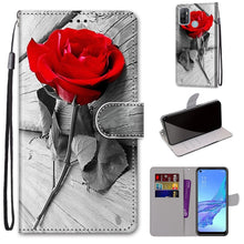 Load image into Gallery viewer, Coloured Drawing Cross Texture Horizontal Flip PU Leather Case with Holder &amp; Card Slots &amp; Wallet &amp; Lanyard, For OPPO A53 4G(2020) / A53s / A32 / A33 (2020), For OPPO F17 Pro / A93 4G / Reno4 Lite / Reno4 F