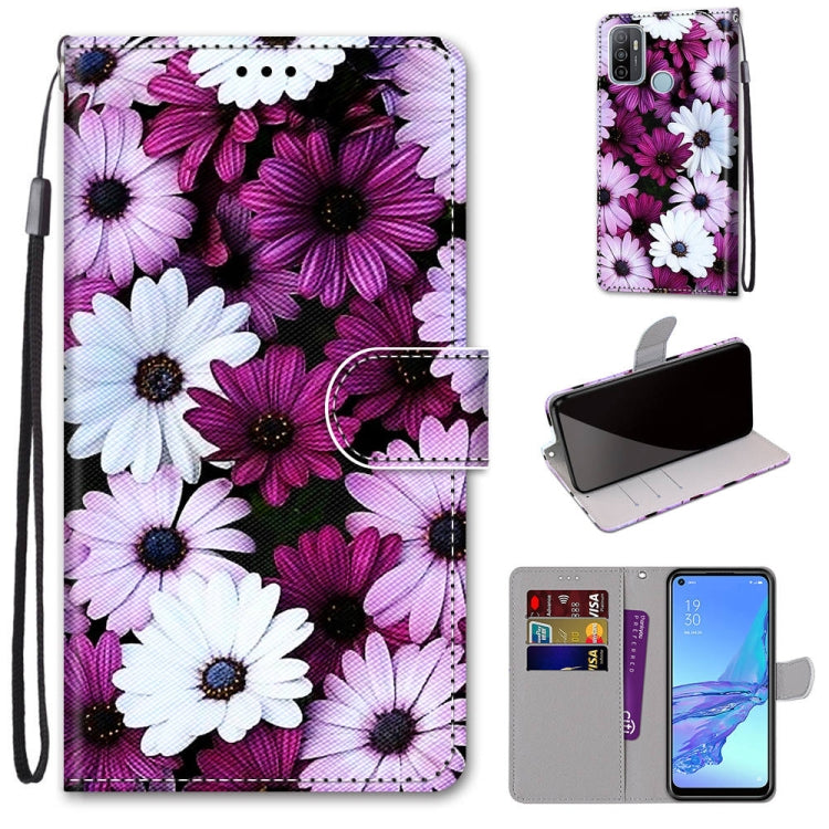 Coloured Drawing Cross Texture Horizontal Flip PU Leather Case with Holder & Card Slots & Wallet & Lanyard, For OPPO A53 4G(2020) / A53s / A32 / A33 (2020), For OPPO F17 Pro / A93 4G / Reno4 Lite / Reno4 F