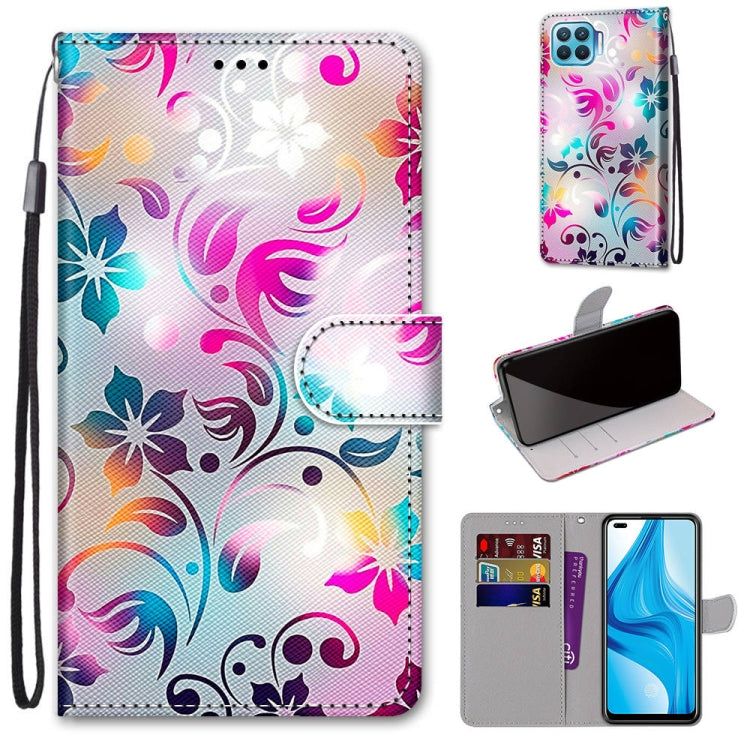 Coloured Drawing Cross Texture Horizontal Flip PU Leather Case with Holder & Card Slots & Wallet & Lanyard, For OPPO A53 4G(2020) / A53s / A32 / A33 (2020), For OPPO F17 Pro / A93 4G / Reno4 Lite / Reno4 F