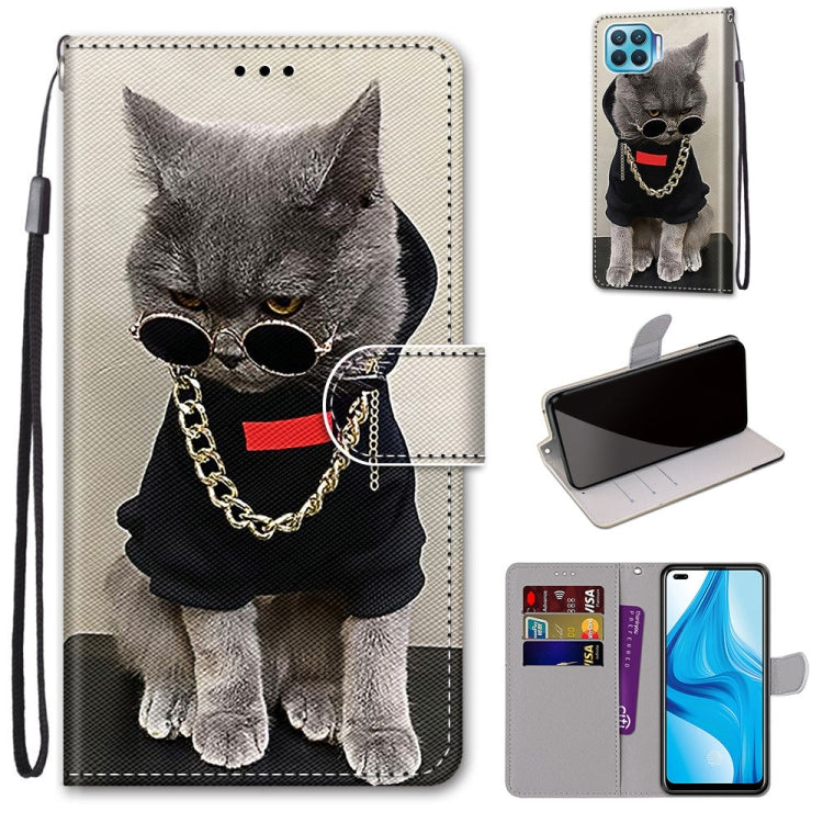 Coloured Drawing Cross Texture Horizontal Flip PU Leather Case with Holder & Card Slots & Wallet & Lanyard, For OPPO A53 4G(2020) / A53s / A32 / A33 (2020), For OPPO F17 Pro / A93 4G / Reno4 Lite / Reno4 F