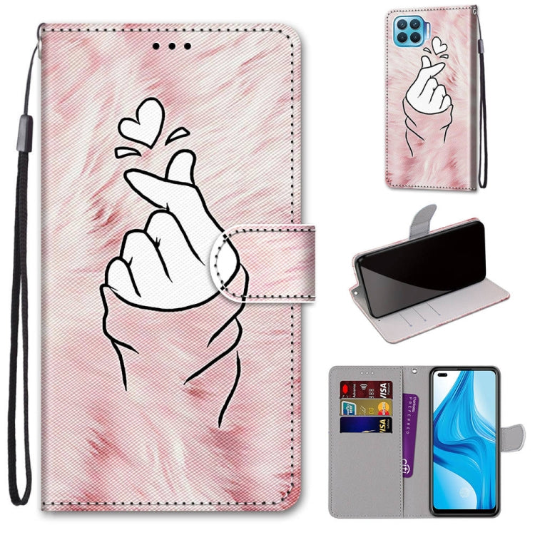 Coloured Drawing Cross Texture Horizontal Flip PU Leather Case with Holder & Card Slots & Wallet & Lanyard, For OPPO A53 4G(2020) / A53s / A32 / A33 (2020), For OPPO F17 Pro / A93 4G / Reno4 Lite / Reno4 F