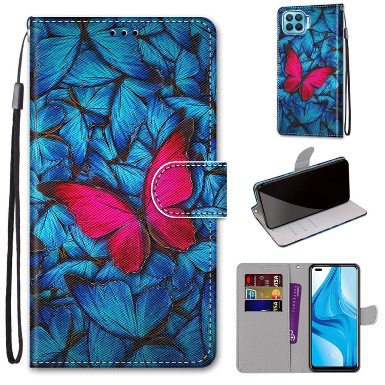 Coloured Drawing Cross Texture Horizontal Flip PU Leather Case with Holder & Card Slots & Wallet & Lanyard, For OPPO A53 4G(2020) / A53s / A32 / A33 (2020), For OPPO F17 Pro / A93 4G / Reno4 Lite / Reno4 F