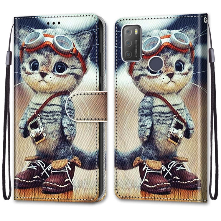 Coloured Drawing Cross Texture Horizontal Flip PU Leather Case with Holder & Card Slots & Wallet & Lanyard, For Alcatel 3L 2021, For Xiaomi Redmi K40 / K40 Pro / K40 Pro+