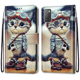 Coloured Drawing Cross Texture Horizontal Flip PU Leather Case with Holder & Card Slots & Wallet & Lanyard, For Alcatel 3L 2021, For Xiaomi Redmi K40 / K40 Pro / K40 Pro+