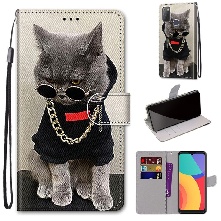 Coloured Drawing Cross Texture Horizontal Flip PU Leather Case with Holder & Card Slots & Wallet & Lanyard, For Alcatel 3L 2021, For Xiaomi Redmi K40 / K40 Pro / K40 Pro+