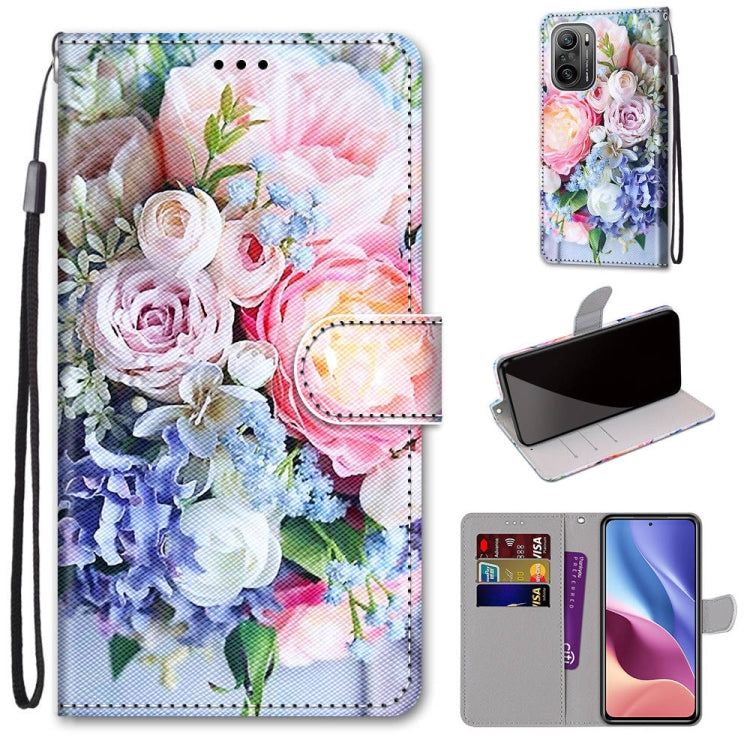 Coloured Drawing Cross Texture Horizontal Flip PU Leather Case with Holder & Card Slots & Wallet & Lanyard, For Alcatel 3L 2021, For Xiaomi Redmi K40 / K40 Pro / K40 Pro+