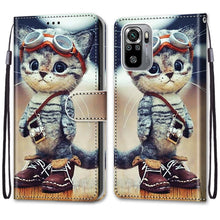 Load image into Gallery viewer, Coloured Drawing Cross Texture Horizontal Flip PU Leather Case with Holder &amp; Card Slots &amp; Wallet &amp; Lanyard, For Xiaomi Redmi Note 10 4G / Note 10S, For Xiaomi Redmi Note 10 5G