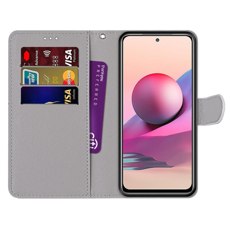 Coloured Drawing Cross Texture Horizontal Flip PU Leather Case with Holder & Card Slots & Wallet & Lanyard, For Xiaomi Redmi Note 10 4G / Note 10S, For Xiaomi Redmi Note 10 5G