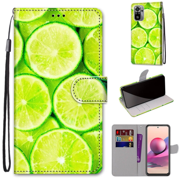 Coloured Drawing Cross Texture Horizontal Flip PU Leather Case with Holder & Card Slots & Wallet & Lanyard, For Xiaomi Redmi Note 10 4G / Note 10S, For Xiaomi Redmi Note 10 5G