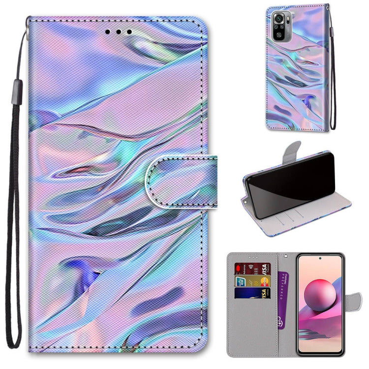 Coloured Drawing Cross Texture Horizontal Flip PU Leather Case with Holder & Card Slots & Wallet & Lanyard, For Xiaomi Redmi Note 10 4G / Note 10S, For Xiaomi Redmi Note 10 5G