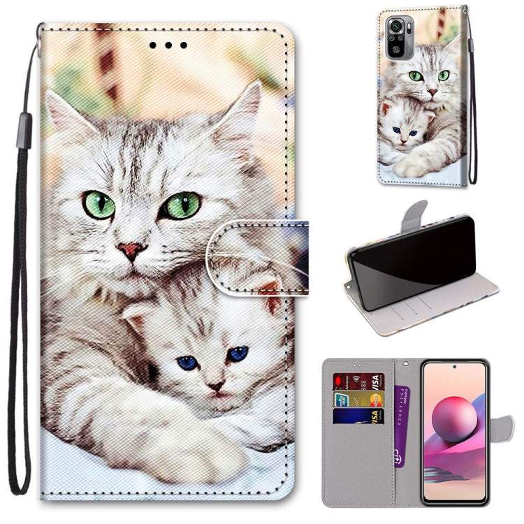 Coloured Drawing Cross Texture Horizontal Flip PU Leather Case with Holder & Card Slots & Wallet & Lanyard, For Xiaomi Redmi Note 10 4G / Note 10S, For Xiaomi Redmi Note 10 5G