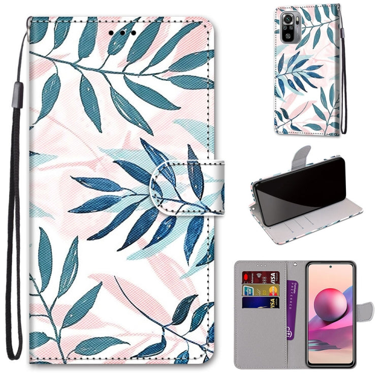 Coloured Drawing Cross Texture Horizontal Flip PU Leather Case with Holder & Card Slots & Wallet & Lanyard, For Xiaomi Redmi Note 10 4G / Note 10S, For Xiaomi Redmi Note 10 5G
