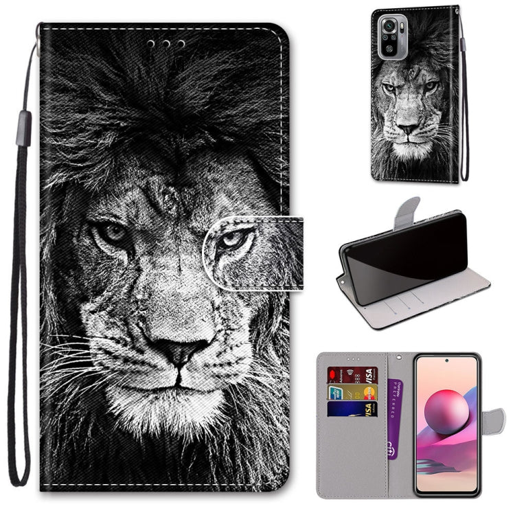 Coloured Drawing Cross Texture Horizontal Flip PU Leather Case with Holder & Card Slots & Wallet & Lanyard, For Xiaomi Redmi Note 10 4G / Note 10S, For Xiaomi Redmi Note 10 5G