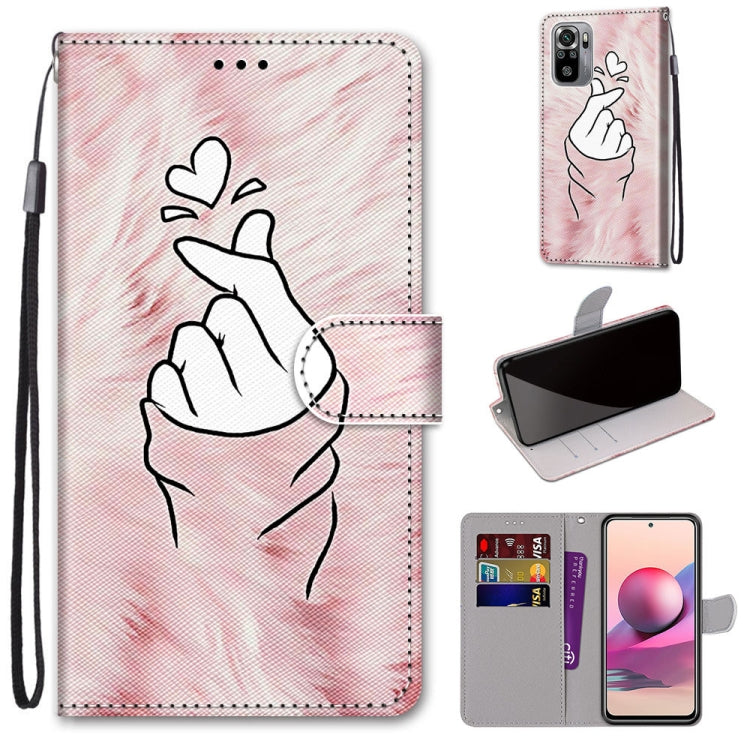 Coloured Drawing Cross Texture Horizontal Flip PU Leather Case with Holder & Card Slots & Wallet & Lanyard, For Xiaomi Redmi Note 10 4G / Note 10S, For Xiaomi Redmi Note 10 5G