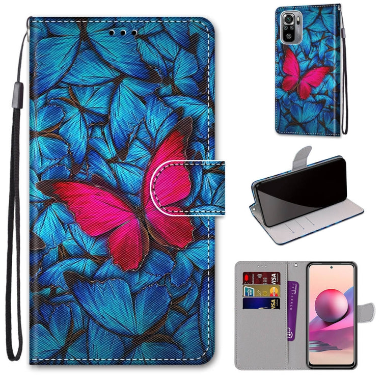 Coloured Drawing Cross Texture Horizontal Flip PU Leather Case with Holder & Card Slots & Wallet & Lanyard, For Xiaomi Redmi Note 10 4G / Note 10S, For Xiaomi Redmi Note 10 5G