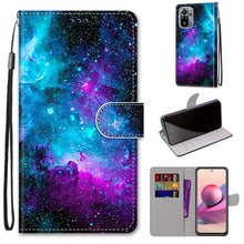 Load image into Gallery viewer, Coloured Drawing Cross Texture Horizontal Flip PU Leather Case with Holder &amp; Card Slots &amp; Wallet &amp; Lanyard, For Xiaomi Redmi Note 10 4G / Note 10S, For Xiaomi Redmi Note 10 5G
