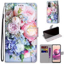 Load image into Gallery viewer, Coloured Drawing Cross Texture Horizontal Flip PU Leather Case with Holder &amp; Card Slots &amp; Wallet &amp; Lanyard, For Xiaomi Redmi Note 10 4G / Note 10S, For Xiaomi Redmi Note 10 5G