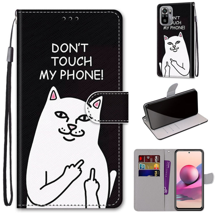 Coloured Drawing Cross Texture Horizontal Flip PU Leather Case with Holder & Card Slots & Wallet & Lanyard, For Xiaomi Redmi Note 10 4G / Note 10S, For Xiaomi Redmi Note 10 5G