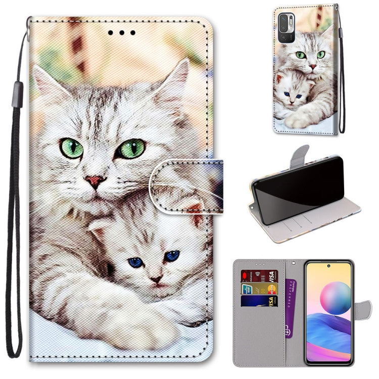 Coloured Drawing Cross Texture Horizontal Flip PU Leather Case with Holder & Card Slots & Wallet & Lanyard, For Xiaomi Redmi Note 10 4G / Note 10S, For Xiaomi Redmi Note 10 5G