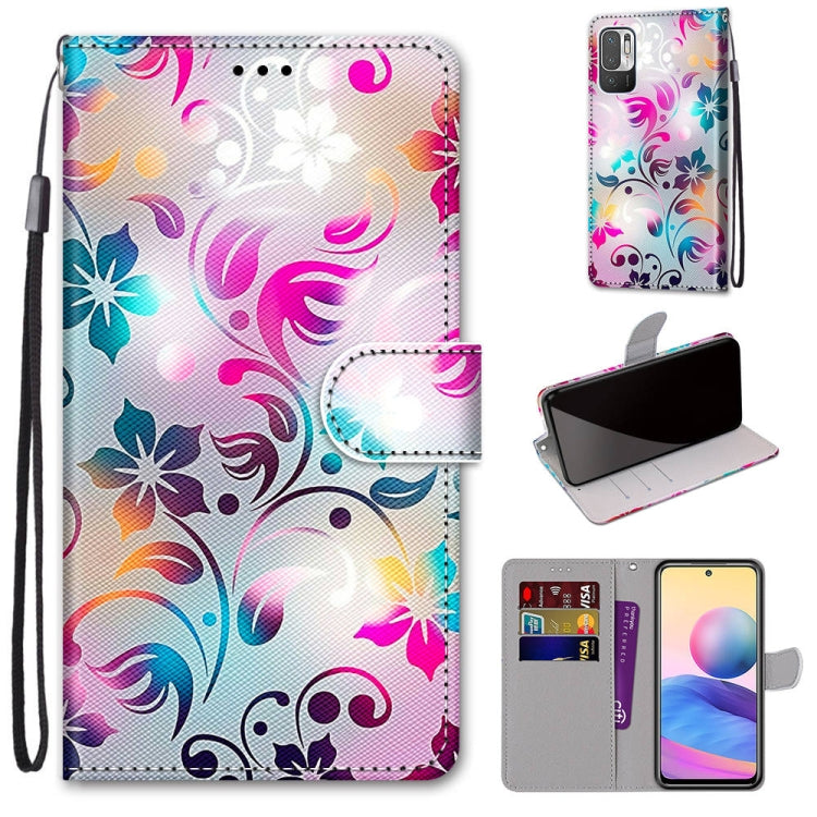 Coloured Drawing Cross Texture Horizontal Flip PU Leather Case with Holder & Card Slots & Wallet & Lanyard, For Xiaomi Redmi Note 10 4G / Note 10S, For Xiaomi Redmi Note 10 5G