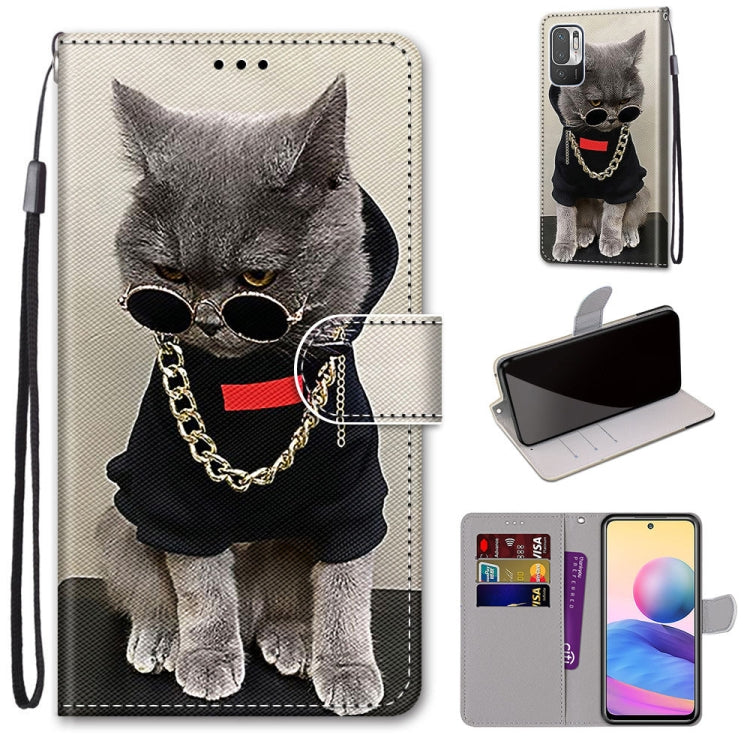 Coloured Drawing Cross Texture Horizontal Flip PU Leather Case with Holder & Card Slots & Wallet & Lanyard, For Xiaomi Redmi Note 10 4G / Note 10S, For Xiaomi Redmi Note 10 5G