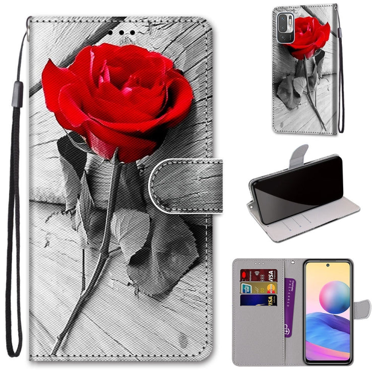 Coloured Drawing Cross Texture Horizontal Flip PU Leather Case with Holder & Card Slots & Wallet & Lanyard, For Xiaomi Redmi Note 10 4G / Note 10S, For Xiaomi Redmi Note 10 5G