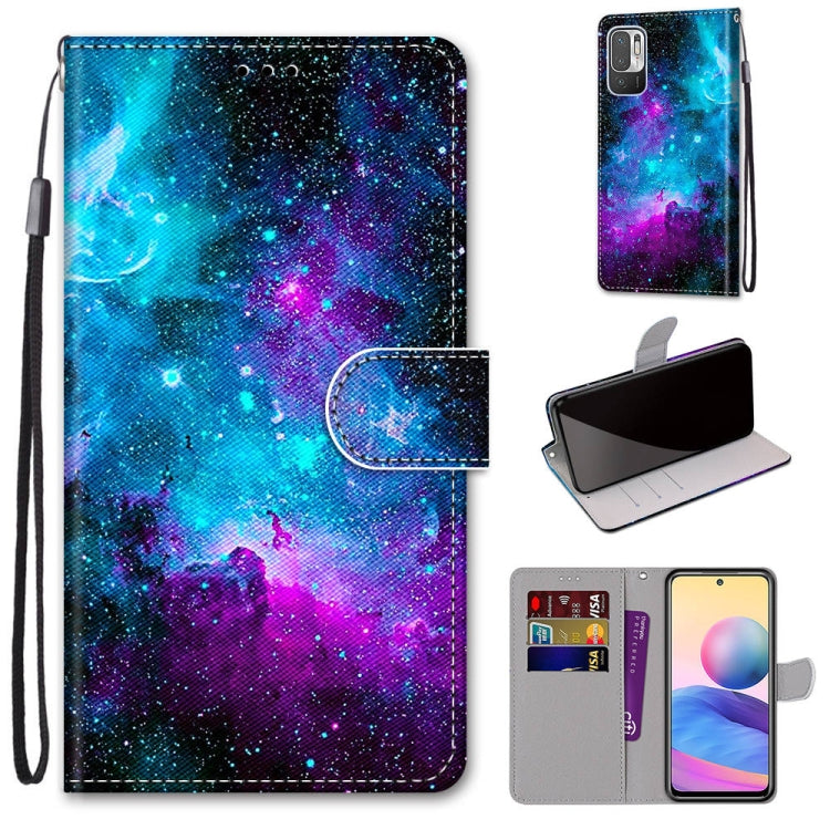 Coloured Drawing Cross Texture Horizontal Flip PU Leather Case with Holder & Card Slots & Wallet & Lanyard, For Xiaomi Redmi Note 10 4G / Note 10S, For Xiaomi Redmi Note 10 5G