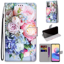 Load image into Gallery viewer, Coloured Drawing Cross Texture Horizontal Flip PU Leather Case with Holder &amp; Card Slots &amp; Wallet &amp; Lanyard, For Xiaomi Redmi Note 10 4G / Note 10S, For Xiaomi Redmi Note 10 5G