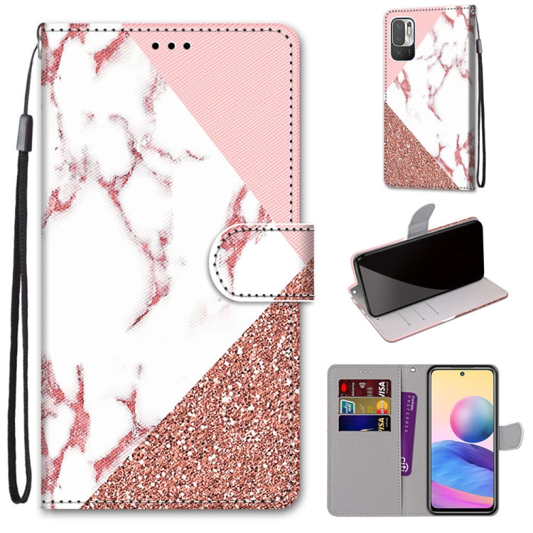 Coloured Drawing Cross Texture Horizontal Flip PU Leather Case with Holder & Card Slots & Wallet & Lanyard, For Xiaomi Redmi Note 10 4G / Note 10S, For Xiaomi Redmi Note 10 5G
