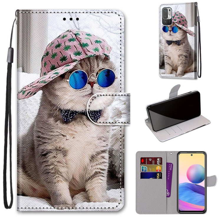 Coloured Drawing Cross Texture Horizontal Flip PU Leather Case with Holder & Card Slots & Wallet & Lanyard, For Xiaomi Redmi Note 10 4G / Note 10S, For Xiaomi Redmi Note 10 5G