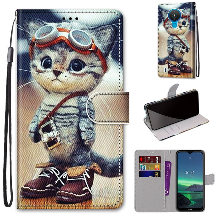 Coloured Drawing Cross Texture Horizontal Flip PU Leather Case with Holder & Card Slots & Wallet & Lanyard, For Nokia 1.4, For Samsung Galaxy A32 4G / A32 Lite