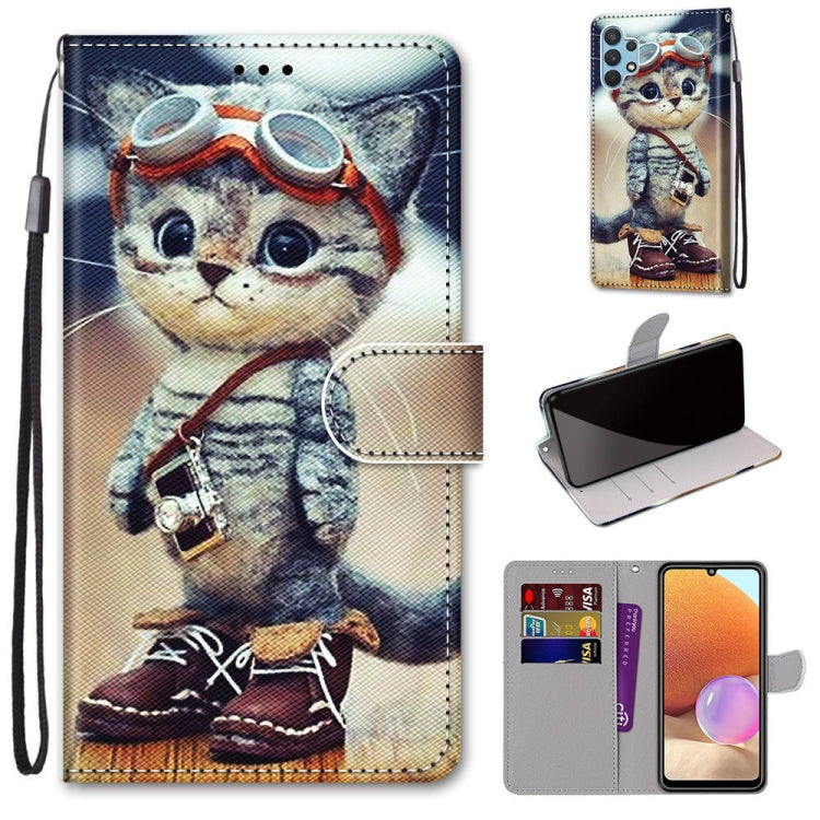 Coloured Drawing Cross Texture Horizontal Flip PU Leather Case with Holder & Card Slots & Wallet & Lanyard, For Nokia 1.4, For Samsung Galaxy A32 4G / A32 Lite