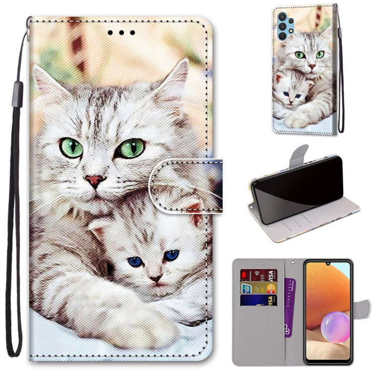 Coloured Drawing Cross Texture Horizontal Flip PU Leather Case with Holder & Card Slots & Wallet & Lanyard, For Nokia 1.4, For Samsung Galaxy A32 4G / A32 Lite