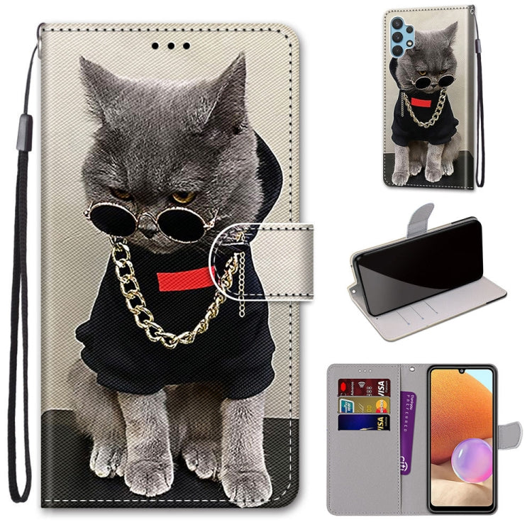 Coloured Drawing Cross Texture Horizontal Flip PU Leather Case with Holder & Card Slots & Wallet & Lanyard, For Nokia 1.4, For Samsung Galaxy A32 4G / A32 Lite