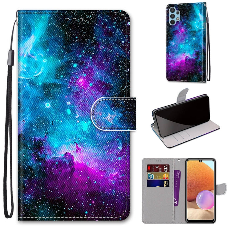Coloured Drawing Cross Texture Horizontal Flip PU Leather Case with Holder & Card Slots & Wallet & Lanyard, For Nokia 1.4, For Samsung Galaxy A32 4G / A32 Lite