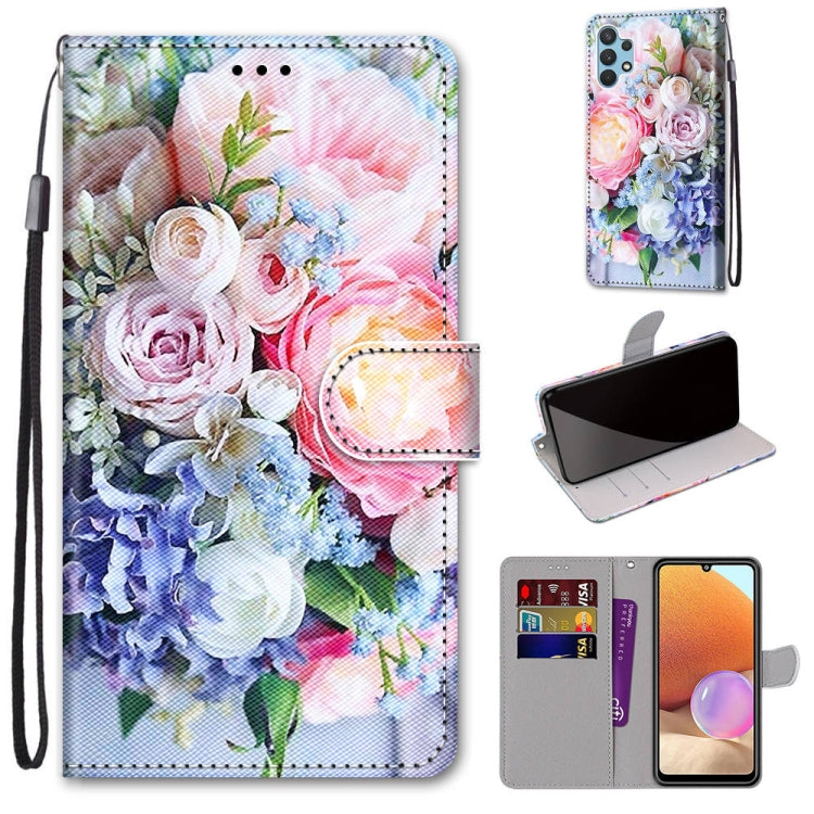 Coloured Drawing Cross Texture Horizontal Flip PU Leather Case with Holder & Card Slots & Wallet & Lanyard, For Nokia 1.4, For Samsung Galaxy A32 4G / A32 Lite