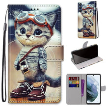 Load image into Gallery viewer, Coloured Drawing Cross Texture Horizontal Flip PU Leather Case with Holder &amp; Card Slots &amp; Wallet &amp; Lanyard, For Samsung Galaxy F62 / M62, For Samsung Galaxy S21 FE