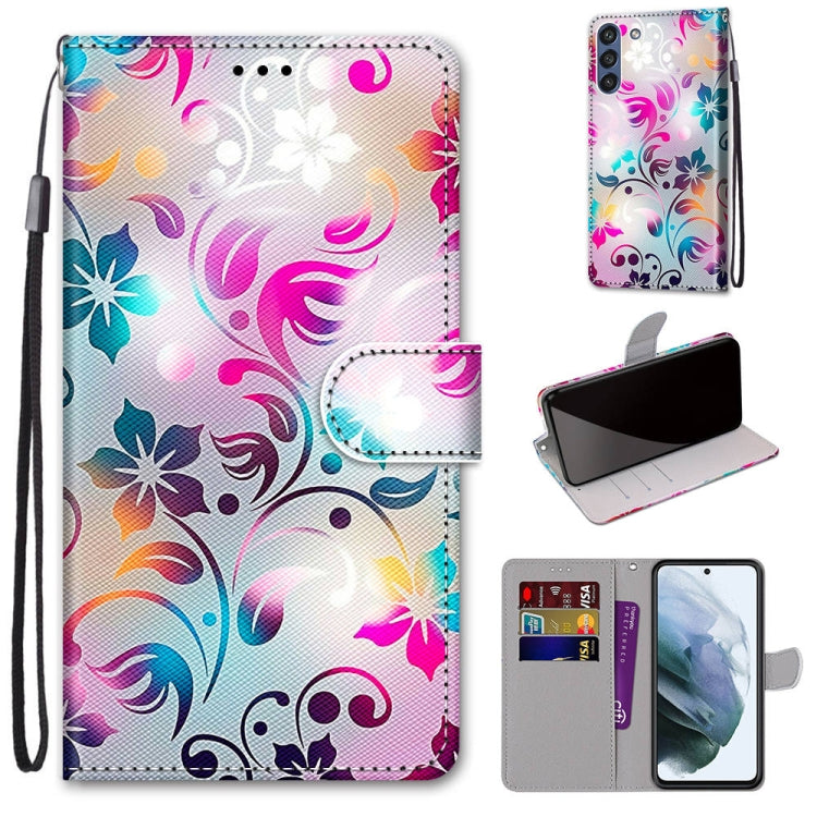 Coloured Drawing Cross Texture Horizontal Flip PU Leather Case with Holder & Card Slots & Wallet & Lanyard, For Samsung Galaxy F62 / M62, For Samsung Galaxy S21 FE