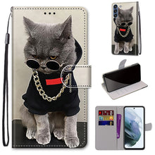 Load image into Gallery viewer, Coloured Drawing Cross Texture Horizontal Flip PU Leather Case with Holder &amp; Card Slots &amp; Wallet &amp; Lanyard, For Samsung Galaxy F62 / M62, For Samsung Galaxy S21 FE