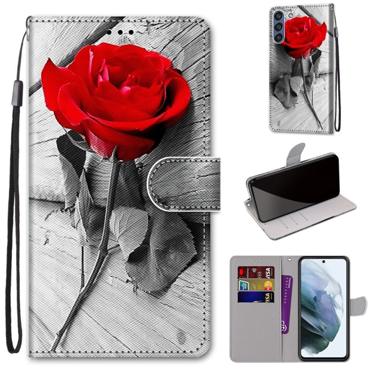 Coloured Drawing Cross Texture Horizontal Flip PU Leather Case with Holder & Card Slots & Wallet & Lanyard, For Samsung Galaxy F62 / M62, For Samsung Galaxy S21 FE
